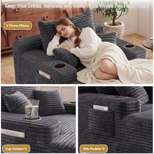65" Oversized Chaise Lounge Chair Indoor, Boneless Chaise Lounge Chair w...