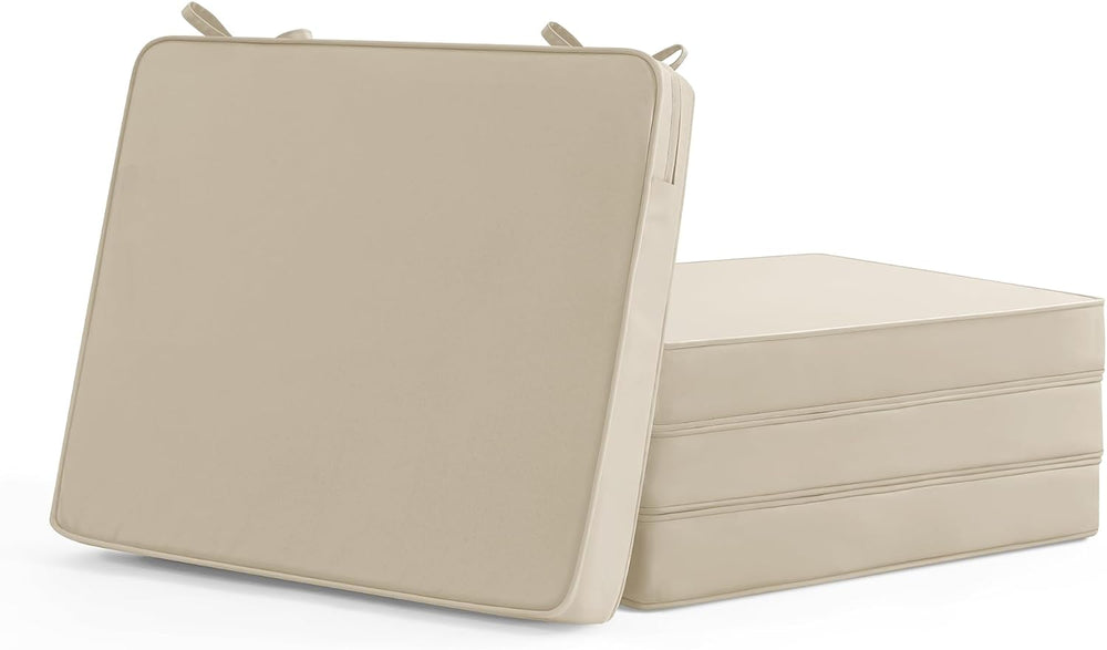 Outdoor Chair Cushions Set of 4: Waterproof & Fade Resistant Deep Seat Cu...