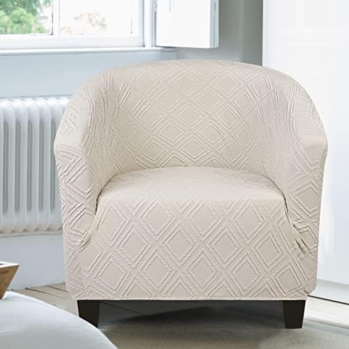 SearchI Waterproof Club Chair Slipcover Stretch Barrel Chair Covers Jacquard ...