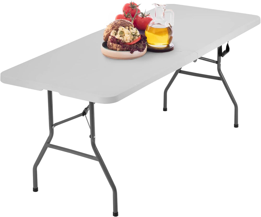 BestOffice | 6FT Folding Table | White | Portable Plastic Table