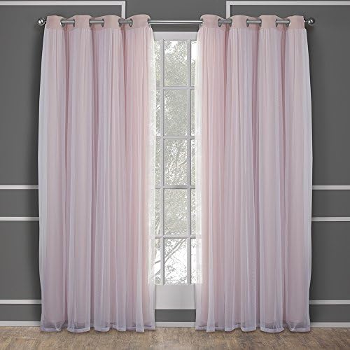 TOWN & COUNTRY LUXE Talia Double Layer Indoor Curtains, Sheer and Room Da...