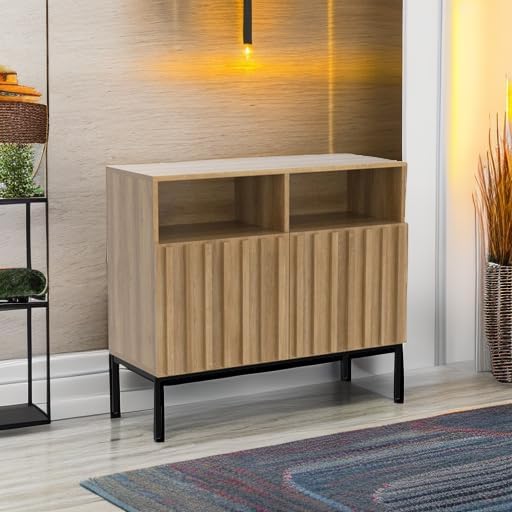 mopio Norwin Storage Cabinet, Sturdy Modern Rustic Industrial Buffet Sideboar...