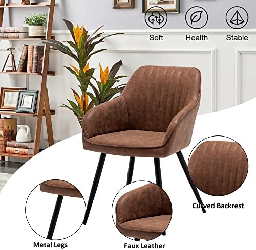annjoe Faux Leather Accent Arm Chairs for Living Room Leisures/ Upholstered C...