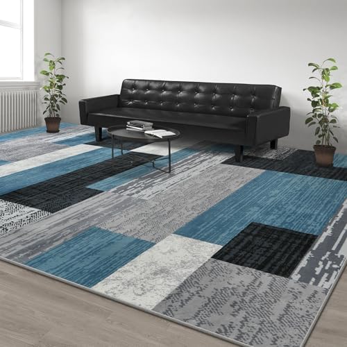 Large Area Rugs, Modern Geometric Patchwork Floor Decor Rockwood Collection
