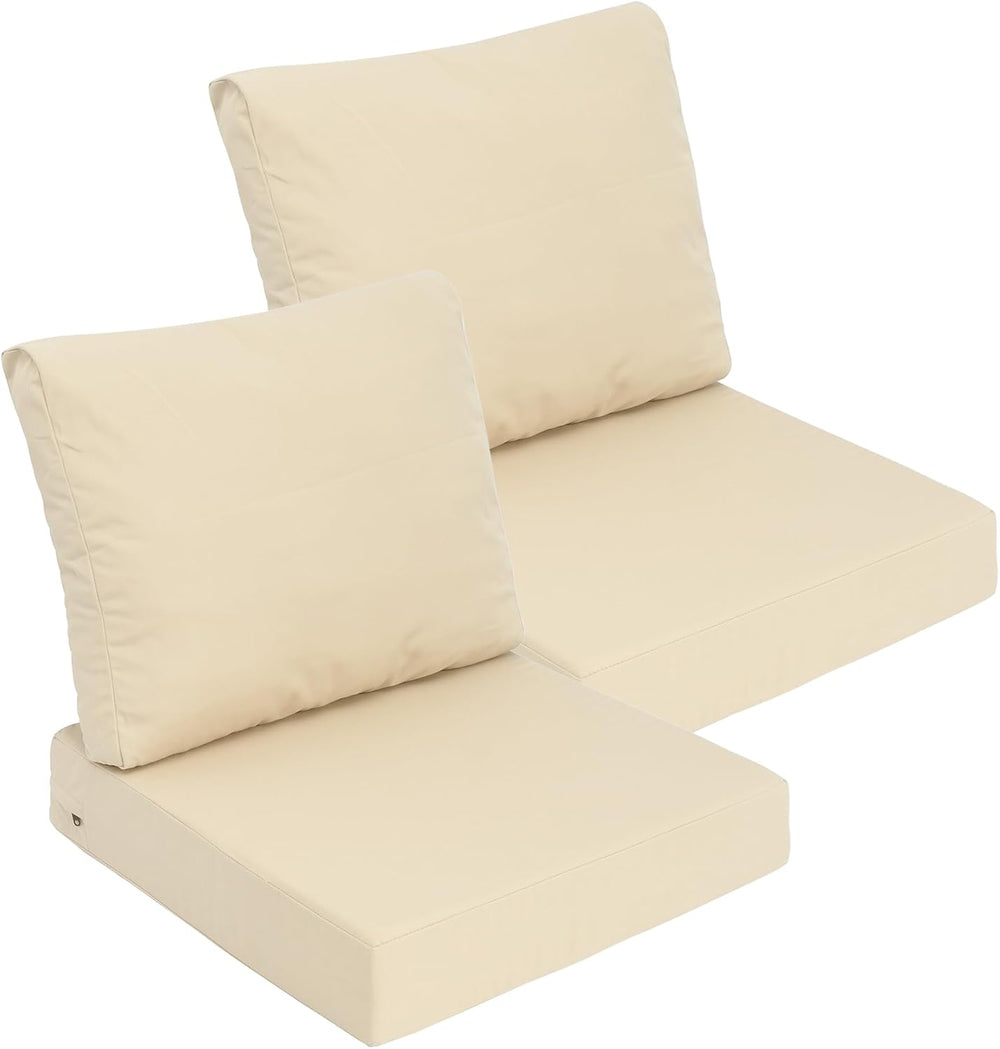 Goodgoods 25x25 Outdoor Deep Seat Cushions 2-Pack, 35D Foam, Beige
