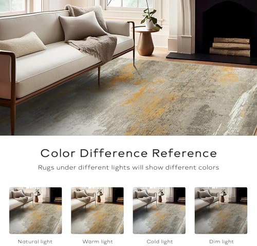 Ashler Abstract Rug, 6x9 Area Rugs, Modern Abstract Area Rug for Living Room,...