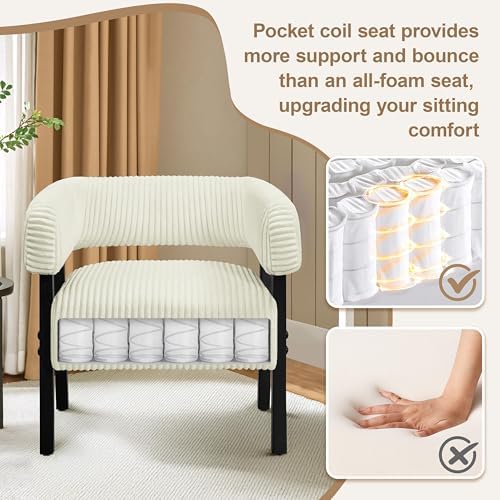 Yaheetech Accent Living Room Chair with Pocket Coiled Seat Set of 1