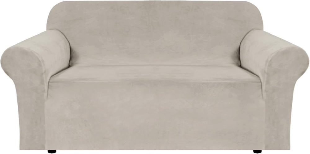 H.VERSAILTEX Stretch Velvet Loveseat Covers for 2 Cushion Couch Covers for Li...
