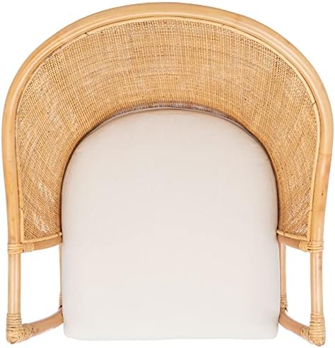 SAFAVIEH Dustin Rttn Rattan Accent Chair, 27.2" Boho White/Natural ACH6517B