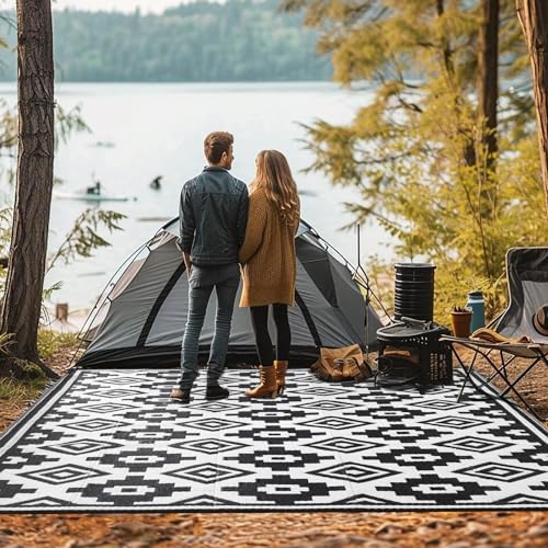 Shilucheng 8x10 ft Outdoor Rug for Patio, Modern Waterproof Area Rug
