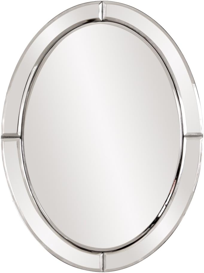 Howard Elliott Collection Oval Hanging Wall Accent Mirror, Unique Design Eleg...