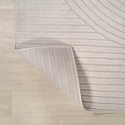 JONATHAN Y Hallie High-Low Curve Ivory/Cream Indoor/Outdoor Area Rug, 8x10, M...