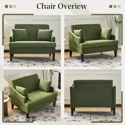 Bezseller 41'' Upholstered Oversized Accent Chairs Set of 2, Green