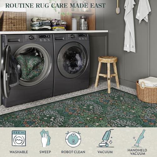 Lahome Floral 9x12 Area Rugs for Living Room, Soft Bedroom Washable Rugs