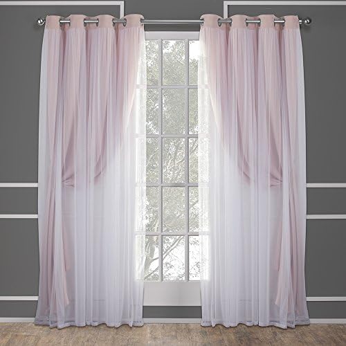 TOWN & COUNTRY LUXE Talia Double Layer Indoor Curtains, Sheer and Room Da...