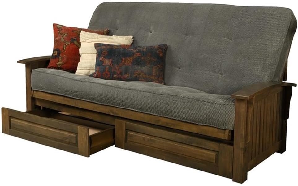Kodiak Furniture Washington Queen Size Futon Frame with Storage Drawers - Woo...