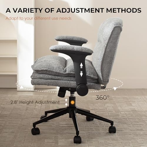 Dowinx Criss Cross Chair with Adjustable Flip-up Arms and Wheels, Comfort Erg...