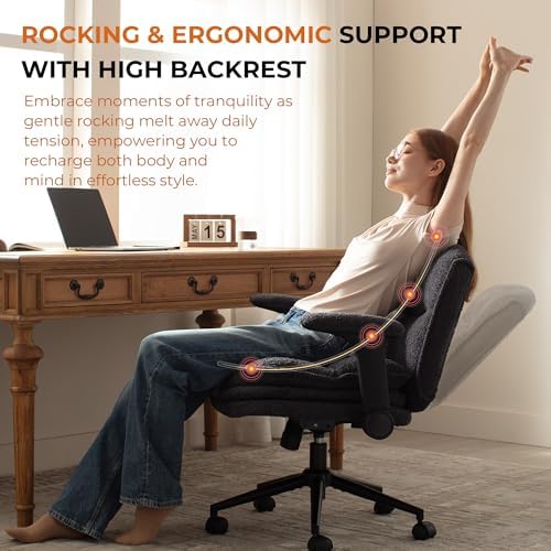Dowinx Criss Cross Chair with Adjustable Flip-up Arms and Wheels, Comfort Erg...
