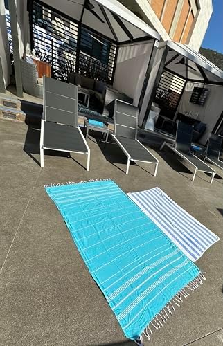 Turkish Beach Towel 100% Organic Cotton Extra Large Oversized (39 x 71 Inches...