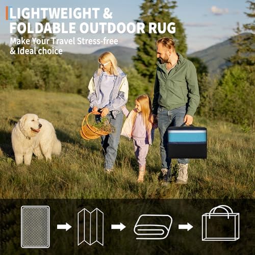 GAOMON 8x10 Large Outdoor Rug Waterproof for Patio Plastic Straw Rug Geometri...