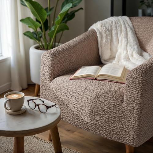 PAULATO BY GA.I.CO. Stretch Barrel Armchair Slipcover 1-Piece – Bi-Elastic Cl...