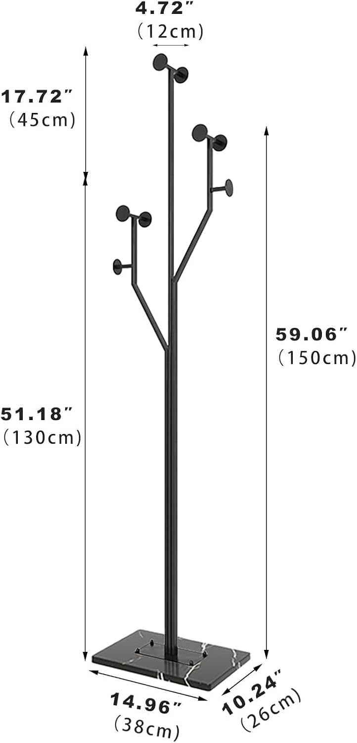 JIAYUEJU Freestanding Coat Rack Tree-shaped Metal Coat Tree with Heavy Duty M...