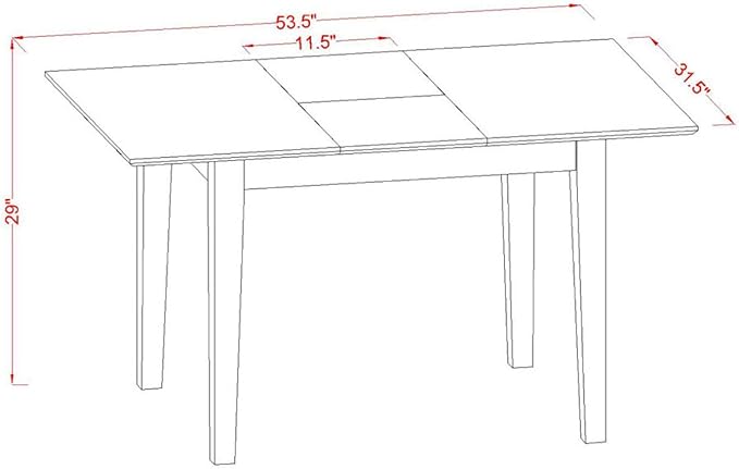 East West Furniture NOML5-MAH-LC 5 Piece Dinette Set for 4 Includes a Rectang...