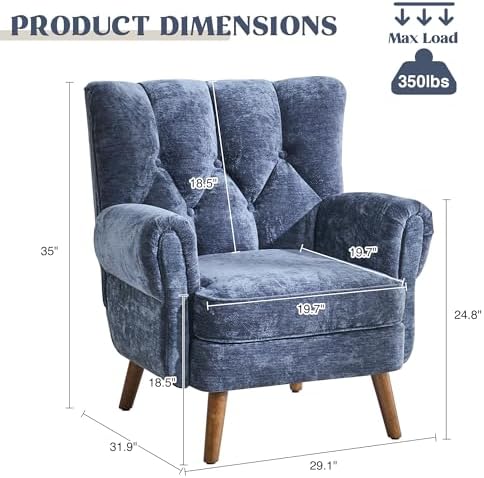 Wingback Accent Chairs for Living Room, Mid-Century Modern Living Room Chairs...