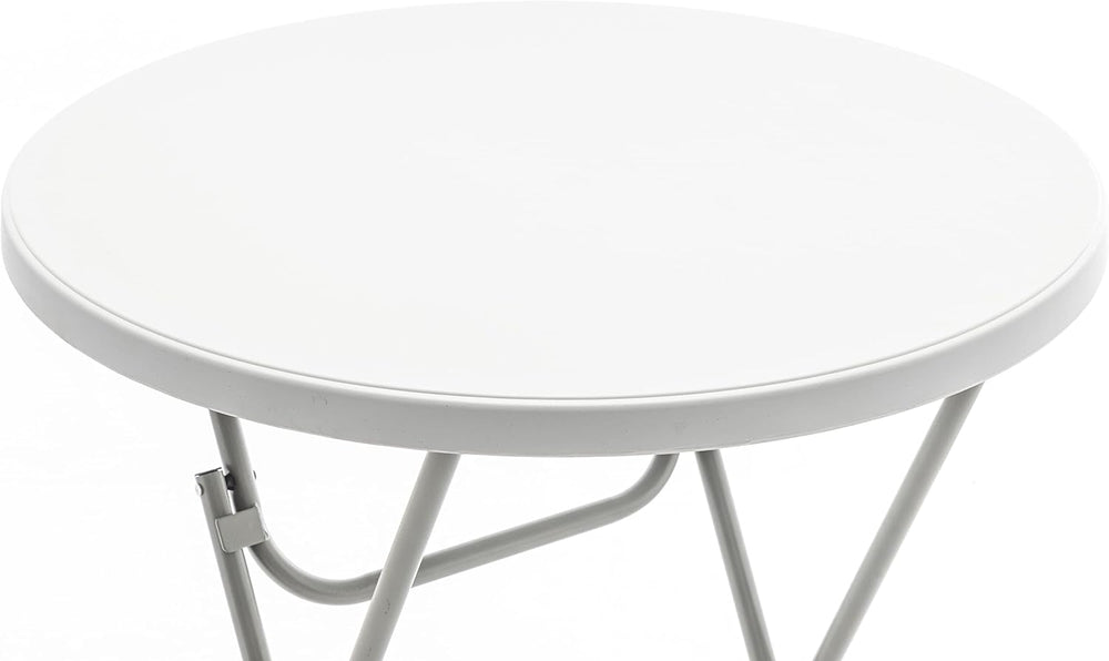 BTExpert 32" Round 43" Bar Height White Granite Plastic Folding Tab...