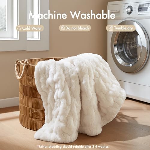 Madison Park Ruched Fur Luxury Throw Premium Soft Cozy Brushed Long Faux Fur ...