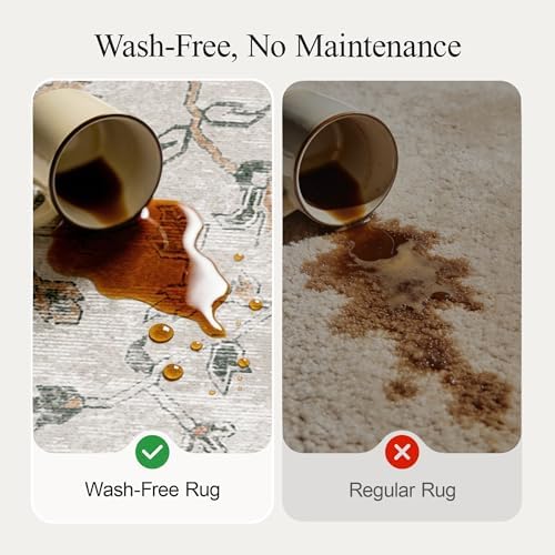 GENIMO No-Wash 8X10 Area Rug for Living Room Bedroom Patio, Waterproof Stain ...