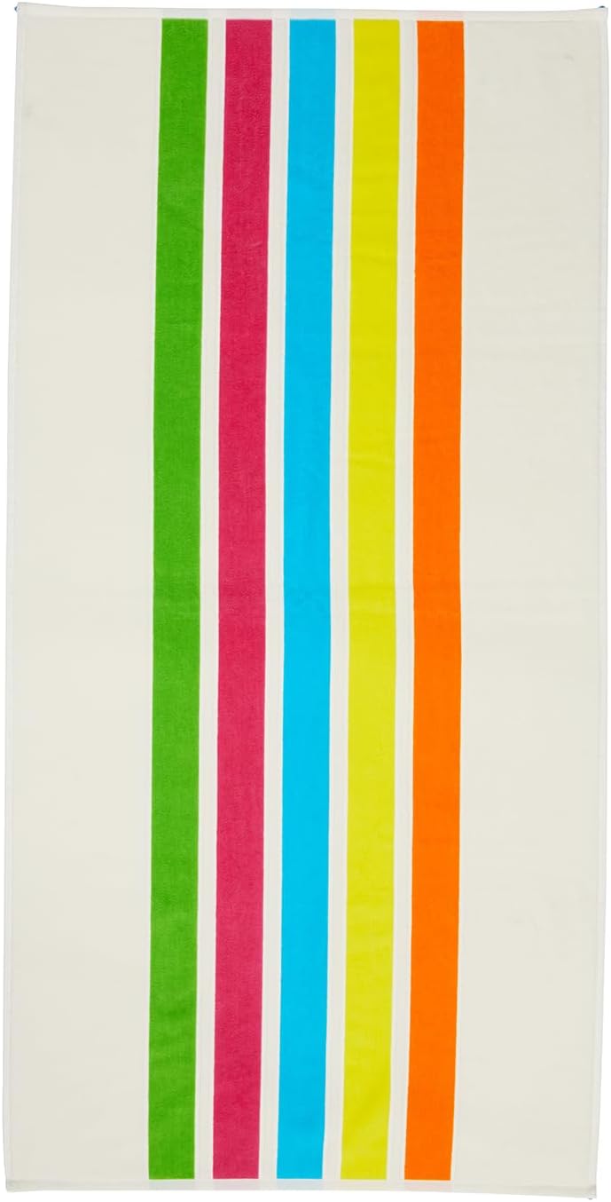 Loon & Lake Luxury Beach Towels Set of 2 - Retro Stripes | | 2 Pack 30&qu...