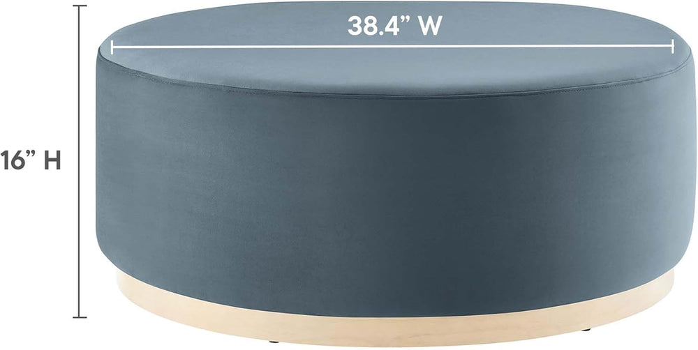 Modway Large 38" Round Performance Velvet Upholstered Upholstered Ottoman