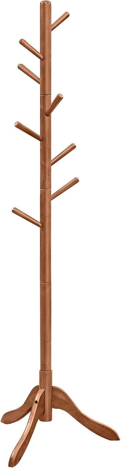 VASAGLE Solid Wood Coat Rack, Free Standing Tree-Shaped Coat Rack with 8 Hook...