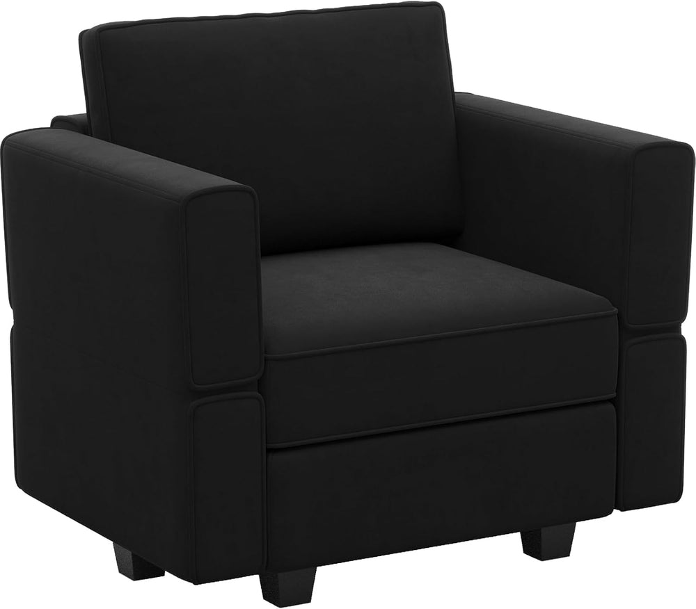 Belffin Modular Sectional Arm Accent Chair with Storage Seat Velvet Armchair ...