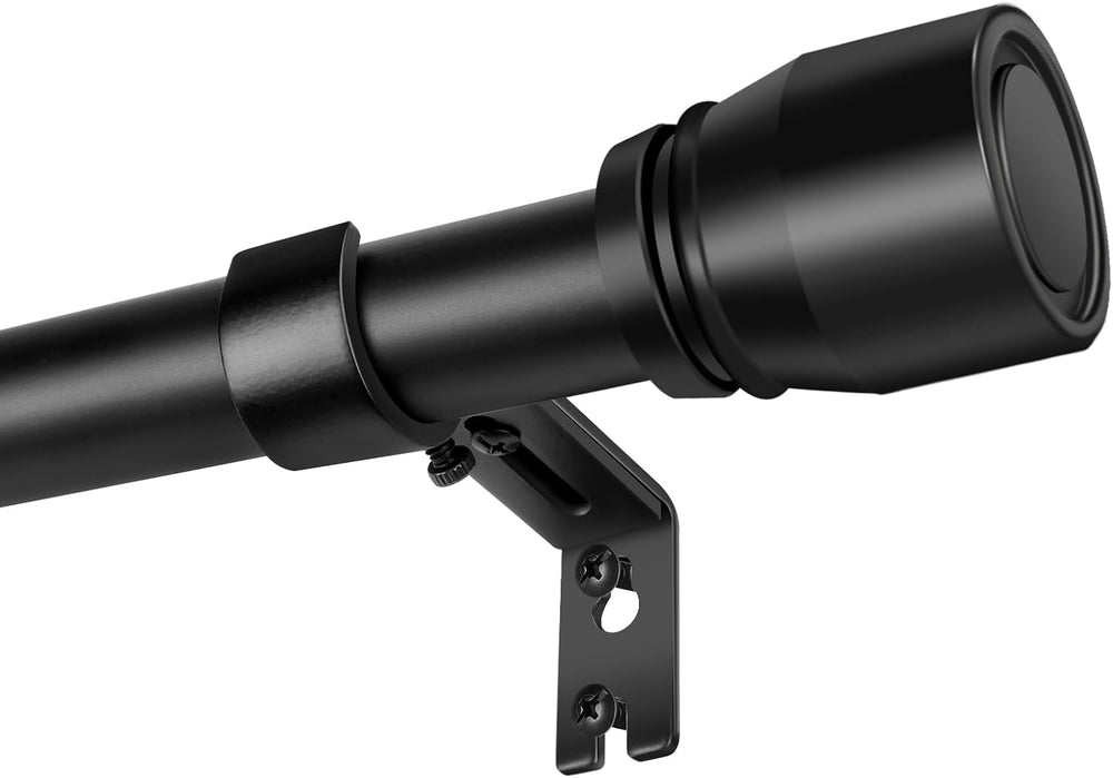 Curtain Rods 30 to 144 Inch 2 Pack Heavy Duty Adjustable Matte Black Rod