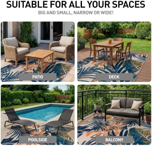 Rugshop Indoor/Outdoor Floral Tropical Durable Area Rug Multi 7'10" ...