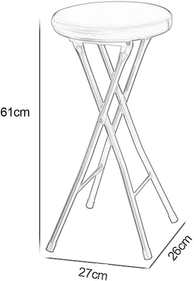 Padded Folding High Chair for Kitchen Bar Stool Compact Furniture Round Desig...