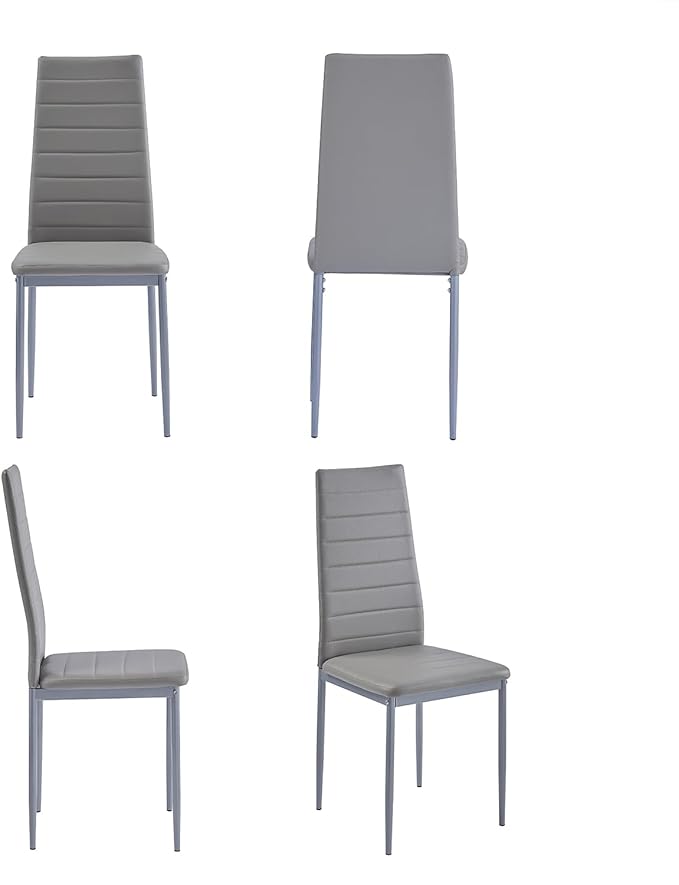 PU Dining Chairs Set of 4, Modern Kitchen & Dining Room Chairs Faux Leath...
