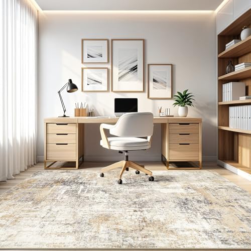 LOONGRUG Area Rug 5x7 Washable Neutral Modern Abstract Living Room Rugs