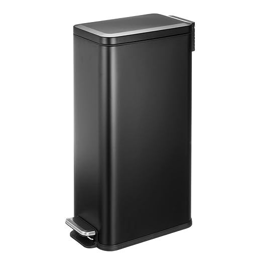 mDesign Slim Metal Rectangle 7.9 Gallon Trash Can