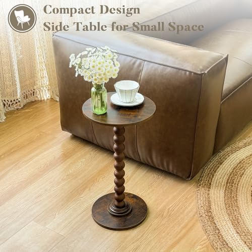 Fultyle Round Side Table, Small Drink Table for Small Spaces, Modern Accent N...