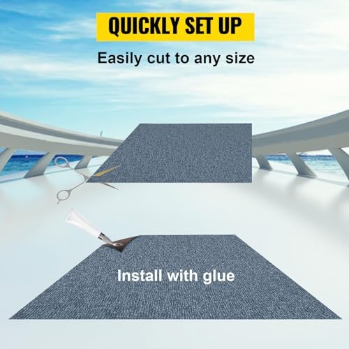 Happybuy 6 ft x 13 ft Gray Marine Boat Carpet, Indoor Outdoor Carpet