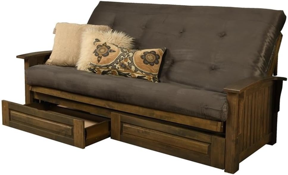 Kodiak Furniture Washington Queen Size Futon Frame with Storage Drawers - Woo...