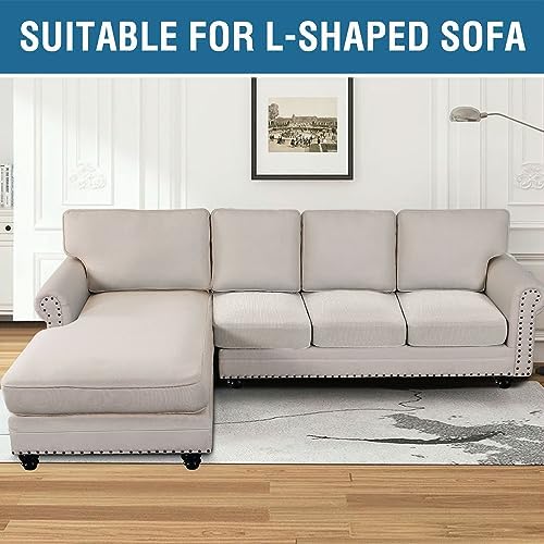 H.VERSAILTEX Super Stretch Individual Seat Cushion Cover Sofa Covers Couch Cu...