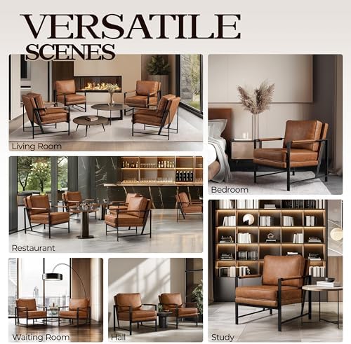 Yaheetech Mid-Century Accent Chair, Modern Armchair, Light Brown