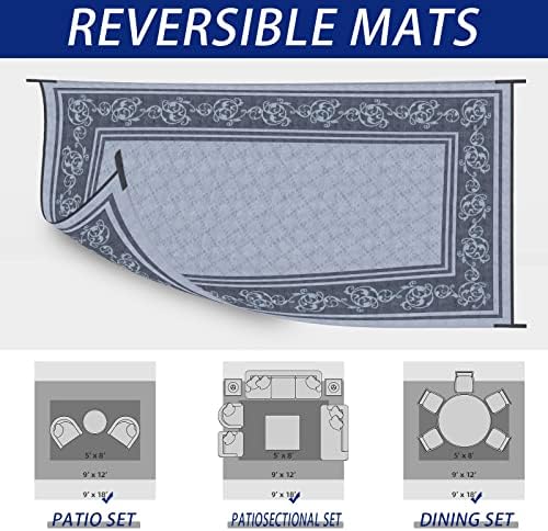 EEZ RV Products 9x18VG Heavy Duty Reversible/Durable Outdoor Patio/RVing Mats...