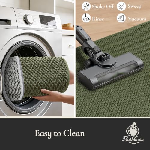 Dirt Trapper Door Mat 26" x 40", Non-Slip, Half Circle, Green