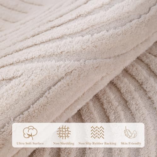 Ciicool 6x9 Large Area Rug for Living Room,Beige Washable High-Low Pile