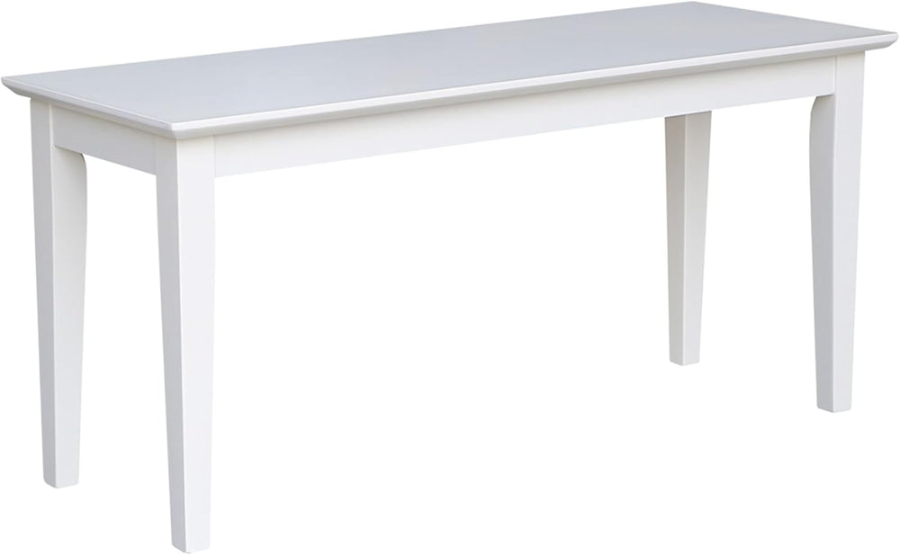 International Concepts Shaker Styled Solid Wood Bench in White